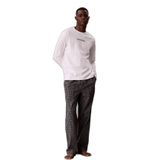 Erkek Normal Kesim Jakarlı Logo Detaylı Uzun Kollu%100 Pamuklu Siyah Pijama Takımı LV00NM2953-3R2