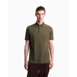Erkek Normal Kesim Kartal Logo İşlemeli Pamuklu Pike Kumaşlı Kısa Kollu Yeşil Polo Yaka T-Shirt EM006625 AF12955-U7046