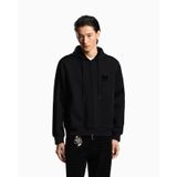 Erkek Normal Kesim Pamuklu Kapüşonlu Logo Detaylı Uzun Kollu Siyah Sweatshirt EM005002 AF10013-UC001