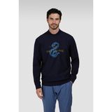 Erkek Normal Kesim Pamuklu Yılan Yılı Baskılı Yuvarlak Yaka Uzun Kollu Lacivert Sweatshirt 25411883-050