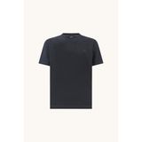 Erkek Normal Kesim V Yaka%100 Pamuklu Metalik Logo Detaylı Kısa Kollu Lacivert-Gold T-Shirt 26411019A-50E