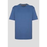 Erkek Normal Kesim Yuvarlak Yaka%100 Pamuklu Kısa Kollu Mavi T-Shirt 50537352-425