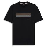 Erkek Normal Kesim Yuvarlak Yakalı İşlemeli Desenli Pamuklu Kısa Kollu Siyah T-Shirt 50556354-001