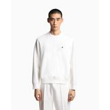 Erkek Normal Kesim Yuvarlak Yakalı Mikro Kartal Logo Nakışlı Pamuklu Uzun Kollu Beyaz Sweatshirt EM004533 AF10013-U0003