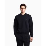 Erkek Normal Kesim Yuvarlak Yakalı Mikro Kartal Logo Nakışlı Pamuklu Uzun Kollu Lacivert Sweatshirt EM004533 AF10013-UB118