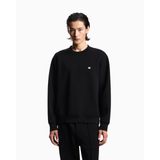 Erkek Normal Kesim Yuvarlak Yakalı Mikro Kartal Logo Nakışlı Pamuklu Uzun Kollu Siyah Sweatshirt EM004533 AF10013-UC001