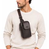 Erkek Omuz Çantası Göğüs Çantası Body Bag Çanta (Kahverengi)