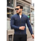 Erkek Ön Cep Detaylı Oversize Buz Mavi Kot Ceket - XL - Lacivert