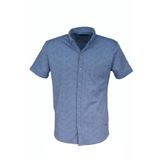 Erkek Önden Düğmeli Yakalı Tişört Baskılı R4350 BGL-ST03771 MAVİ XL
