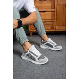 Erkek Örme Nefes Alabilen Casual Gunluk Ortopedik Rahat Taban Sneaker Yürüyüş Ayakkabısı - Beyaz