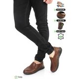 Erkek Ortopedik Deri Günlük Geniş Kalıp Ayakkabı (Taraklı Ayaklara) F5M/CM46520 - Taba