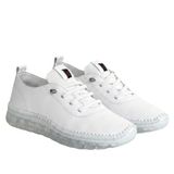 Erkek Ortopedik Hakiki Deri Sneaker, Topuk Dikeni İçin Özel Tasarım, Şeffaf Kauçuk Taban, Rahat Günlük Spor Ayakkabı (Beyaz, EU Ayakkabı Beden Sistemi, Yetişkin, Erkek, Sayısal, Orta, 42)