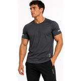 Erkek Oval Etek Hızlı Kuruma Özellikli Atletik Teknik Spor T-Shirt - 2XL - Füme