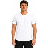 Erkek Oval Etek Hızlı Kuruma Özellikli Atletik Teknik Spor T-Shirt - Beyaz