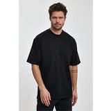 Erkek Oversize %100 Pamuk Nefes Alan Basic T-shirt Siyah Edw038