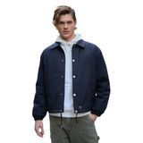 Erkek Oversize Çıt Çıt kapamalı Lacivert Ceket Mont 4014DNGR-S