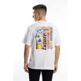 Erkek Oversize Fit Future Baskılı Basic Tişört Beyaz