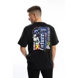 Erkek Oversize Fit Future Baskılı Basic Tişört Siyah
