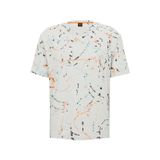 Erkek oversize fit Kısa Kollu desenli Bisiklet Yaka Çok Renkli T-Shirt 50486513-071