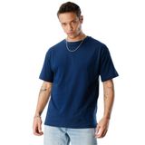 Erkek Oversize Fit%100 Organik Pamuk Bisiklet Yaka Tişört OVERSIZE-ERKEK-T-SHIRT İndigo S