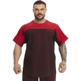 Erkek Oversize Kalın Kumaş Pamuklu T-Shirt Big Sam 3370 - Kırmızı