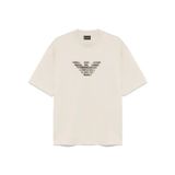 Erkek Oversize Kısa Kollu Motif Desenli Bej T-Shirt EM001026 AF13669-M1054