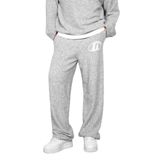 Erkek Oversize Logo Detaylı Tüylü Jogger Pantolon Gri
