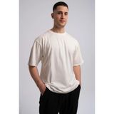 Erkek Oversize Pamuk Tişört - Beyaz - XL