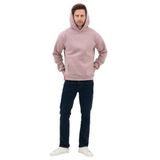 Erkek Oversize Pamuklu Kanguru Cepli 3 İplik Basic Kapüşonlu Sweatshirt (Buz Menekşe, 2XL)