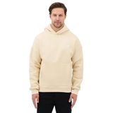 Erkek Oversize Pamuklu Kanguru Cepli Basic 3 İplik Nakışlı Kapüşonlu Sweatshirt (bej, 2XL)