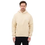 Erkek Oversize Pamuklu Kanguru Cepli Basic 3 İplik Nakışlı Kapüşonlu Sweatshirt (bej, L)