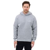Erkek Oversize Pamuklu Kanguru Cepli Basic 3 İplik Nakışlı Kapüşonlu Sweatshirt (gri, 2XL)