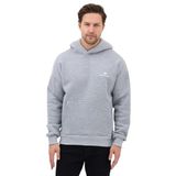 Erkek Oversize Pamuklu Kanguru Cepli Basic 3 İplik Nakışlı Kapüşonlu Sweatshirt (gri, M)