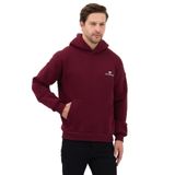 Erkek Oversize Pamuklu Kanguru Cepli Basic 3 İplik Nakışlı Kapüşonlu Sweatshirt (kahverengi, M)
