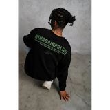 Erkek Oversize Sweatshirt – Siyah Renk | Ön Ve Sırt Baskılı, Üç İplik İçi Pamuklu Kumaş, Rahat Kalıp, Ribanalı Kışlık Sweat | Winagai