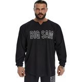 Erkek Oversize Sweatshirt Yaka Detaylı Uzun Kollu Big Sam 4743 - 3XL - Siyah