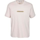 Erkek Oversize Tişört Bej Sırt Baskılı Bisiklet Yaka %100 Pamuk Slim Fit Baskılı T-Shirt Ncs Jeans 1190 - 3XL
