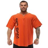 Erkek Oversize Tişört, Pamuklu Kumaş, Aktif Giyim Kısa Kollu Üst, Turuncu, L