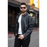 Erkek Oversize Vintage Siyah Deri Ceket - 2XL