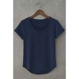 Erkek Özel Üretim Geniş Yaka Alt Oval Kesim Tişört T-Shirt - Pembe