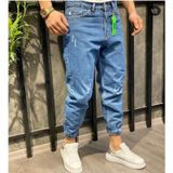 Erkek Paçası Lastikli Boyfriend Kot Jogger Pantolon (491078573) mavi