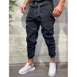 Erkek Paçası Lastikli Boyfriend Kot Jogger Pantolon (491079092) siyah