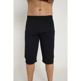 Erkek Pamuk Polyester Likralı Spor Kapri - Siyah - 5XL