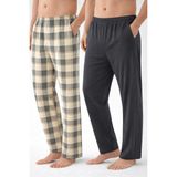 Erkek Pamuklu 2'li Tek Alt Pijama Yeşil - Füme