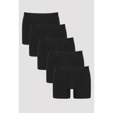 Erkek Pamuklu Basic Black 5li Boxer - Renkli