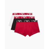 Erkek Pamuklu Beli Logolu Lastikli 3'lü Beyaz Boxer 3'lü EM000259 AF10778-M0035