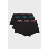 Erkek Pamuklu Beli Logolu Lastikli 3'lü Siyah Boxer 3'lü EM000259 AF10778-MC061