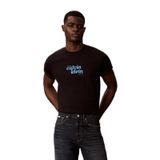 Erkek Pamuklu Bisiklet Yaka Kısa Kollu Siyah T-Shirt LV04RG815G-UB1