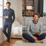 Erkek Pamuklu Bohçalık Ve Çeyizlik 2 Adet 2'li Pijama Takımı ( AL007 V1, AL003 V2 ) BB2477