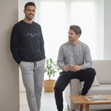 Erkek Pamuklu Bohçalık Ve Çeyizlik 2 Adet 2'li Pijama Takımı ( AL009 V1, AL009 V2 ) BB2479